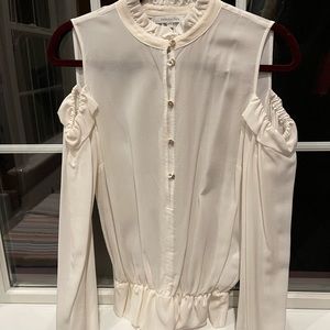 Patrizia Pepe dressy silk white blouse